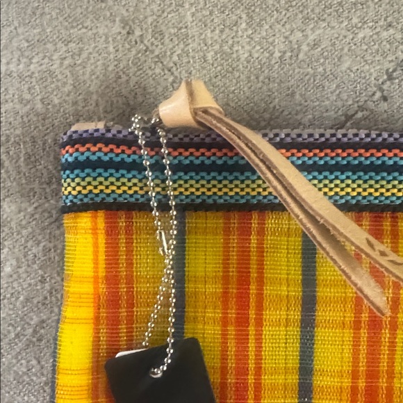 NWT, Consuela vintage mesh  large zip pouch yellow plaid. - Picture 3 of 6